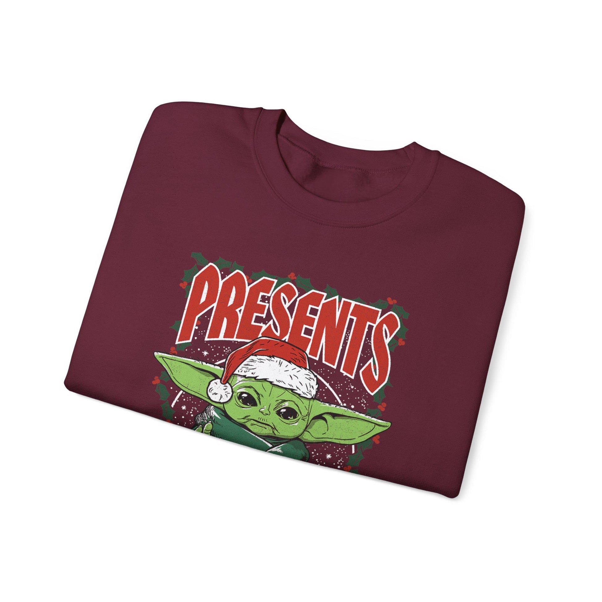 Baby Yoda Presents Are The Way Sweatshirt | Star Wars Ugly Christmas Sweater | Grogu Holiday Gift Top