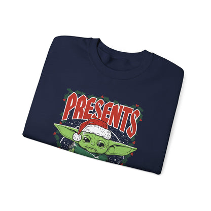 Baby Yoda Presents Are The Way Sweatshirt | Star Wars Ugly Christmas Sweater | Grogu Holiday Gift Top