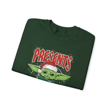 Baby Yoda Presents Are The Way Sweatshirt | Star Wars Ugly Christmas Sweater | Grogu Holiday Gift Top