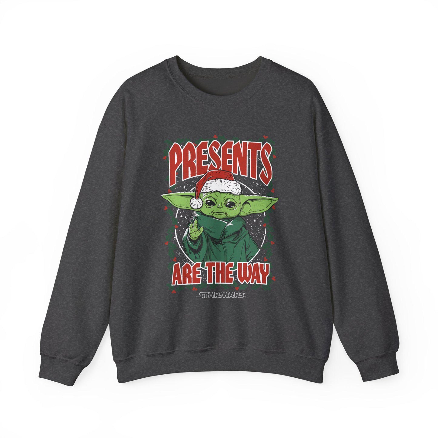 Baby Yoda Presents Are The Way Sweatshirt | Star Wars Ugly Christmas Sweater | Grogu Holiday Gift Top