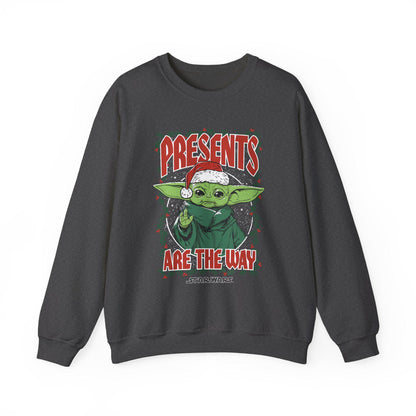 Baby Yoda Presents Are The Way Sweatshirt | Star Wars Ugly Christmas Sweater | Grogu Holiday Gift Top