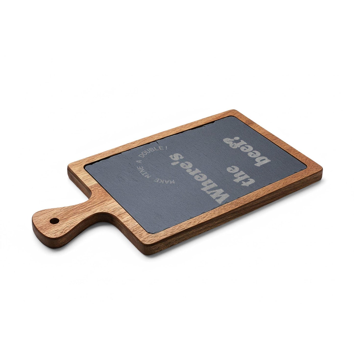 Wheres the Beef? Engraved Charcuterie Board with Slate Insert | Funny Serving Board | Acacia Wood Cheese Board Gift