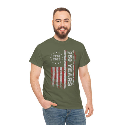 250th Anniversary Shirt | 1776 2026 Patriotic T Shirt | Vintage USA Flag Tee | America 250 Years Gift