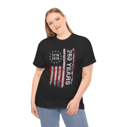 250th Anniversary Shirt | 1776 2026 Patriotic T Shirt | Vintage USA Flag Tee | America 250 Years Gift