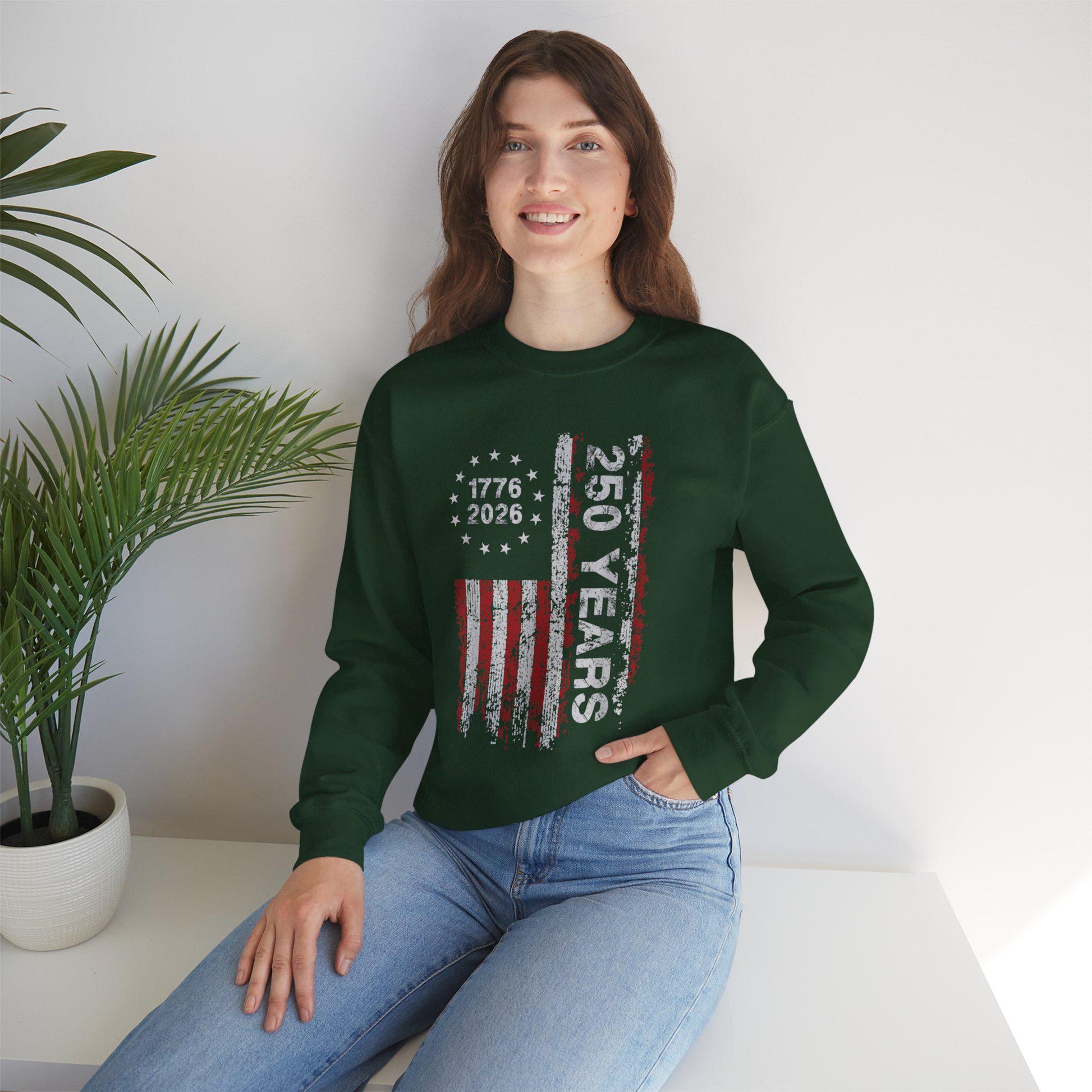 250th Anniversary Sweatshirt | 1776 2026 Patriotic Crewneck | Vintage USA Flag Pullover | America 250 Years Gift