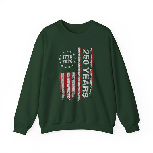 250th Anniversary Sweatshirt | 1776 2026 Patriotic Crewneck | Vintage USA Flag Pullover | America 250 Years Gift