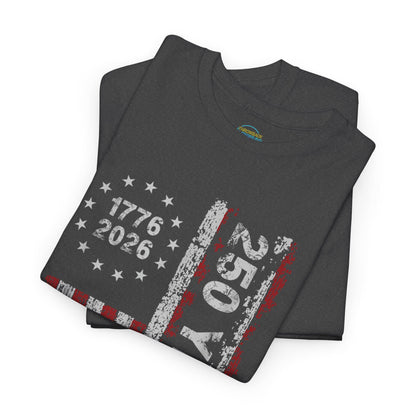 250th Anniversary Shirt | 1776 2026 Patriotic T Shirt | Vintage USA Flag Tee | America 250 Years Gift