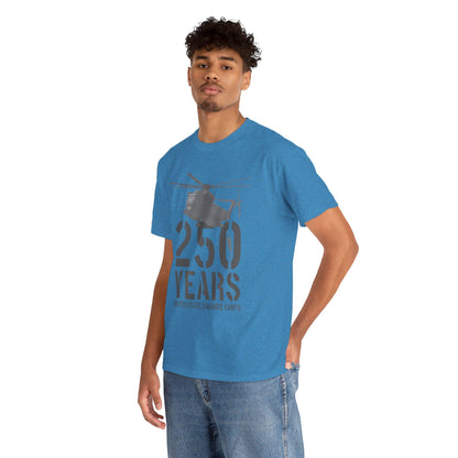 250 Years Military Tee | Helicopter Graphic Shirt | 250th Anniversary Design | Veteran Gift