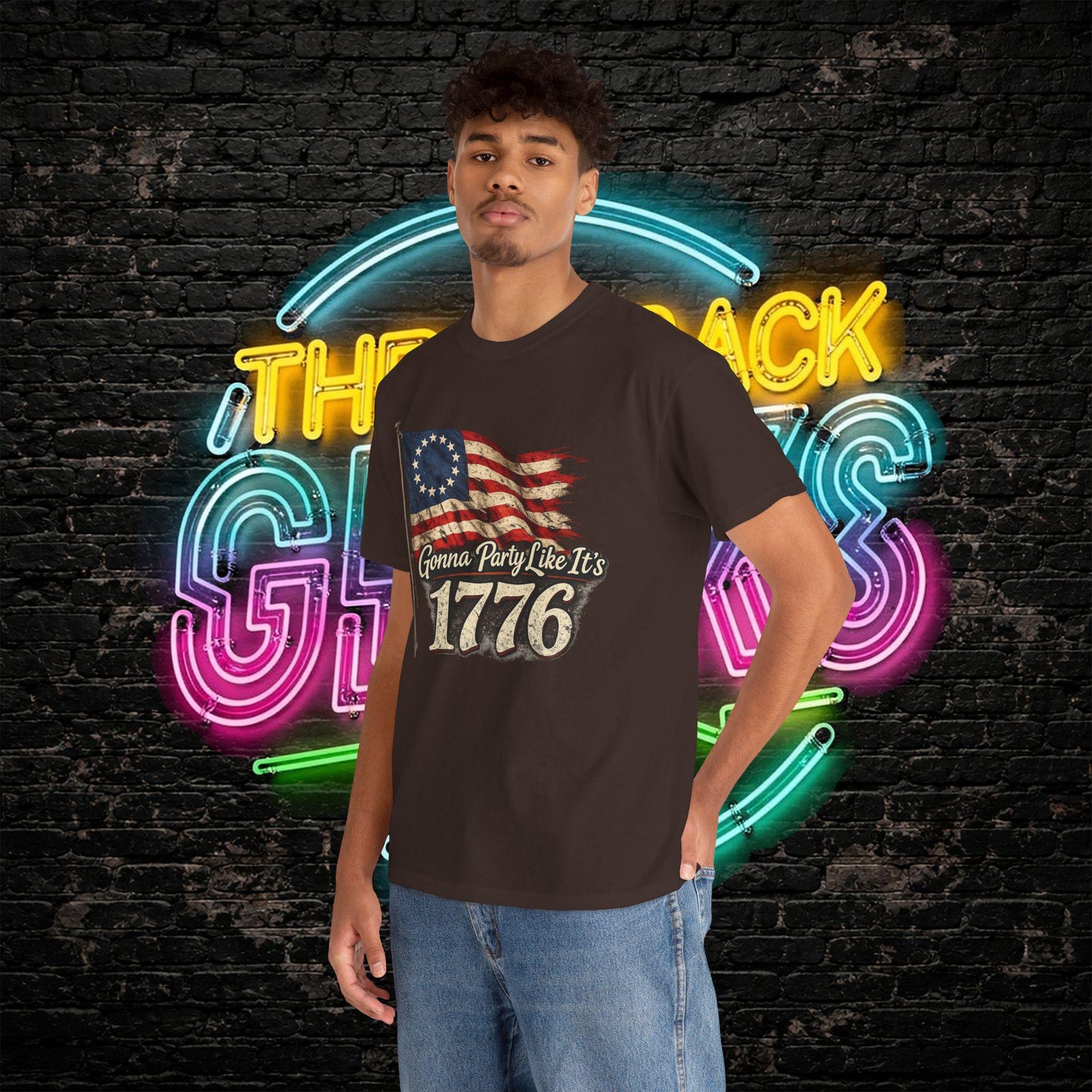 Gonna Party Like Its 1776 Tee Shirt | Distressed Betsy Ross Flag | Patriotic Vintage USA Tee | 4th of July Shirt | Gildan 5000