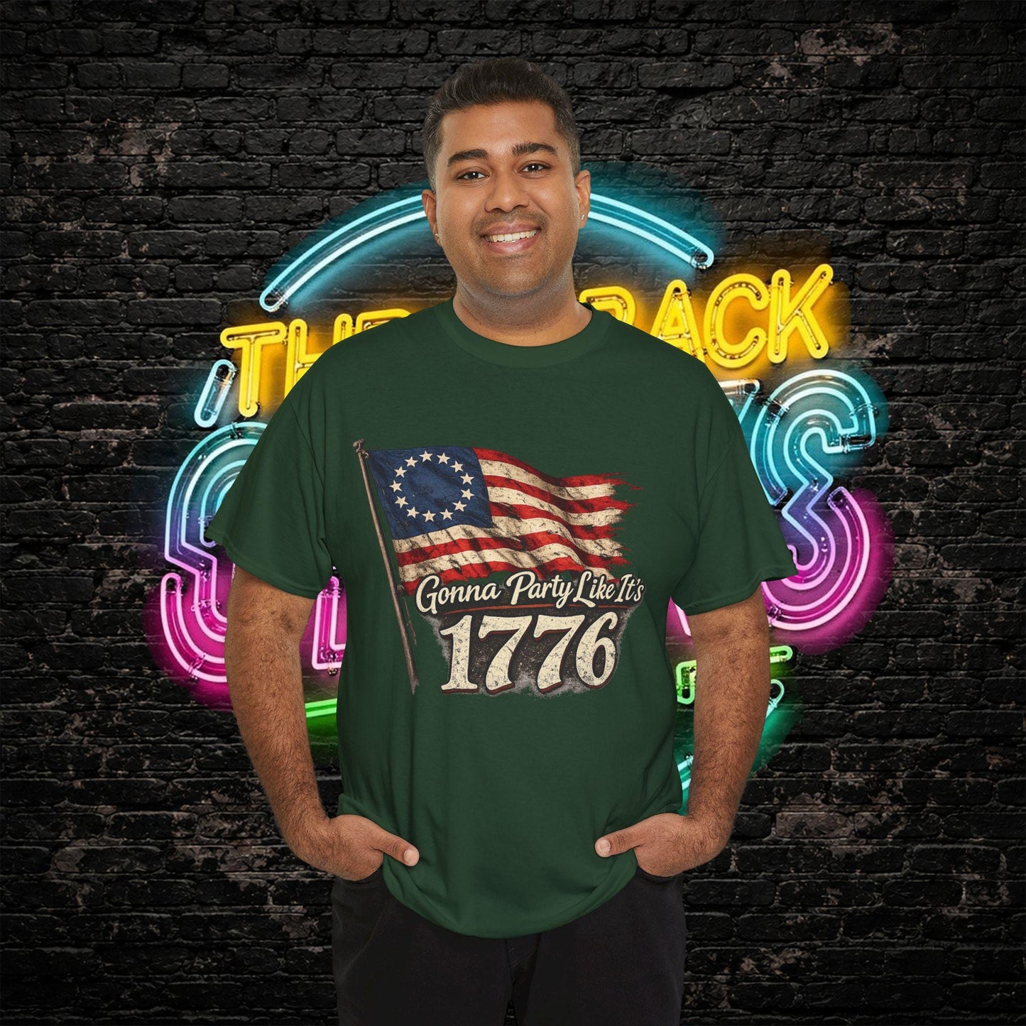 Gonna Party Like Its 1776 Tee Shirt | Distressed Betsy Ross Flag | Patriotic Vintage USA Tee | 4th of July Shirt | Gildan 5000