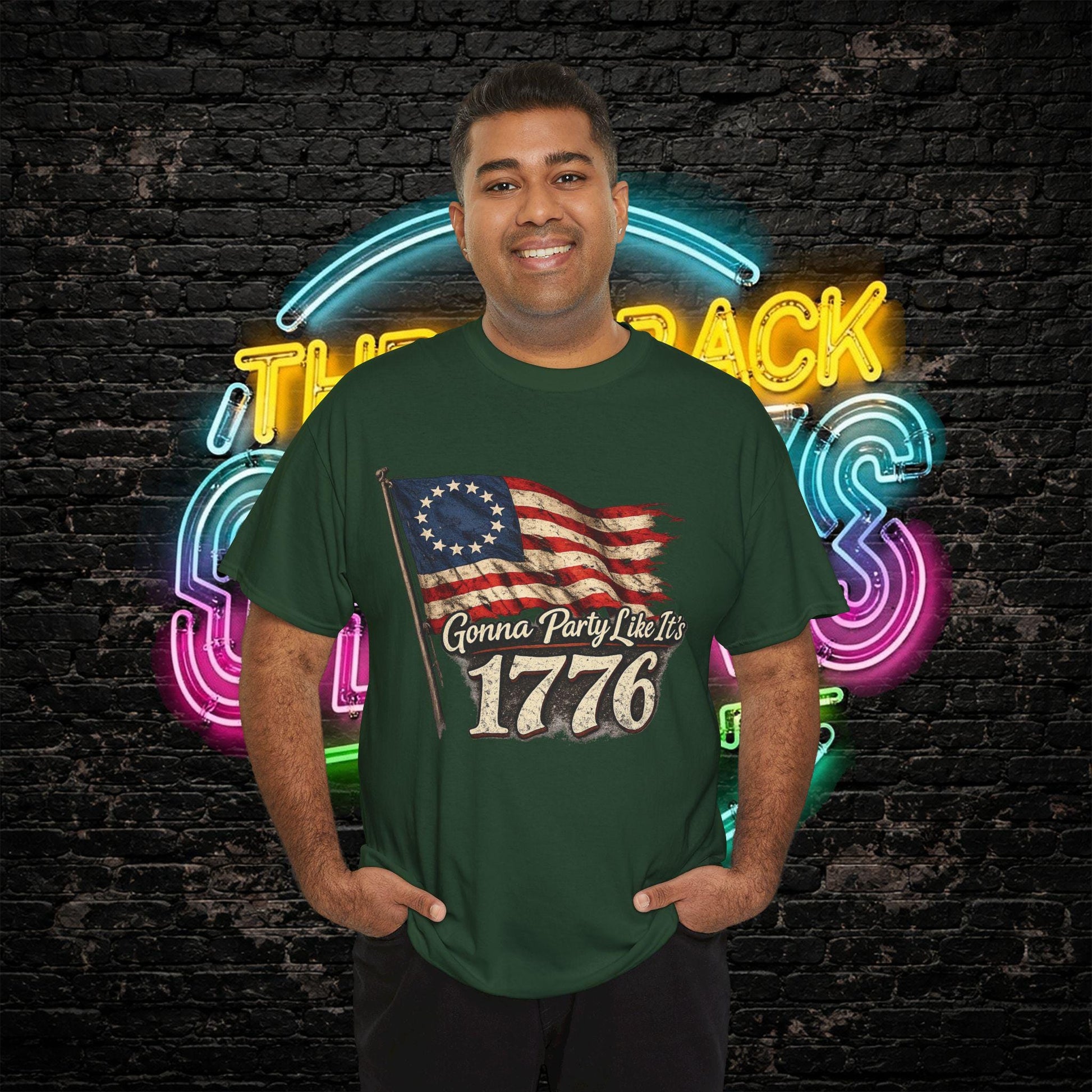 Gonna Party Like Its 1776 Tee Shirt | Distressed Betsy Ross Flag | Patriotic Vintage USA Tee | 4th of July Shirt | Gildan 5000