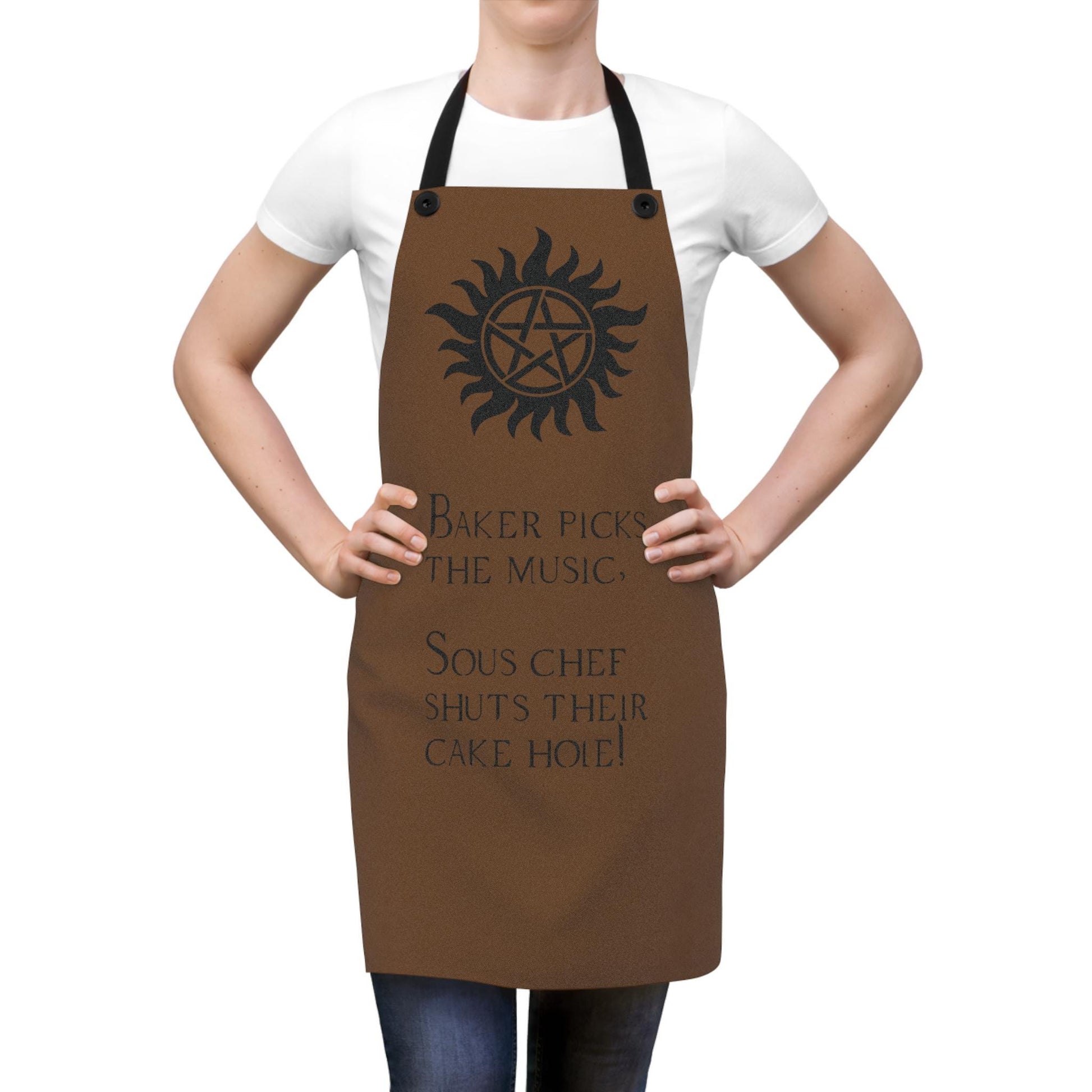 Supernatural Sigil Baker Picks The Music Apron | Kitchen Apron, Brown AOP