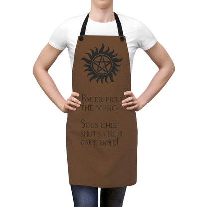 Supernatural Sigil Baker Picks The Music Apron | Kitchen Apron, Brown AOP