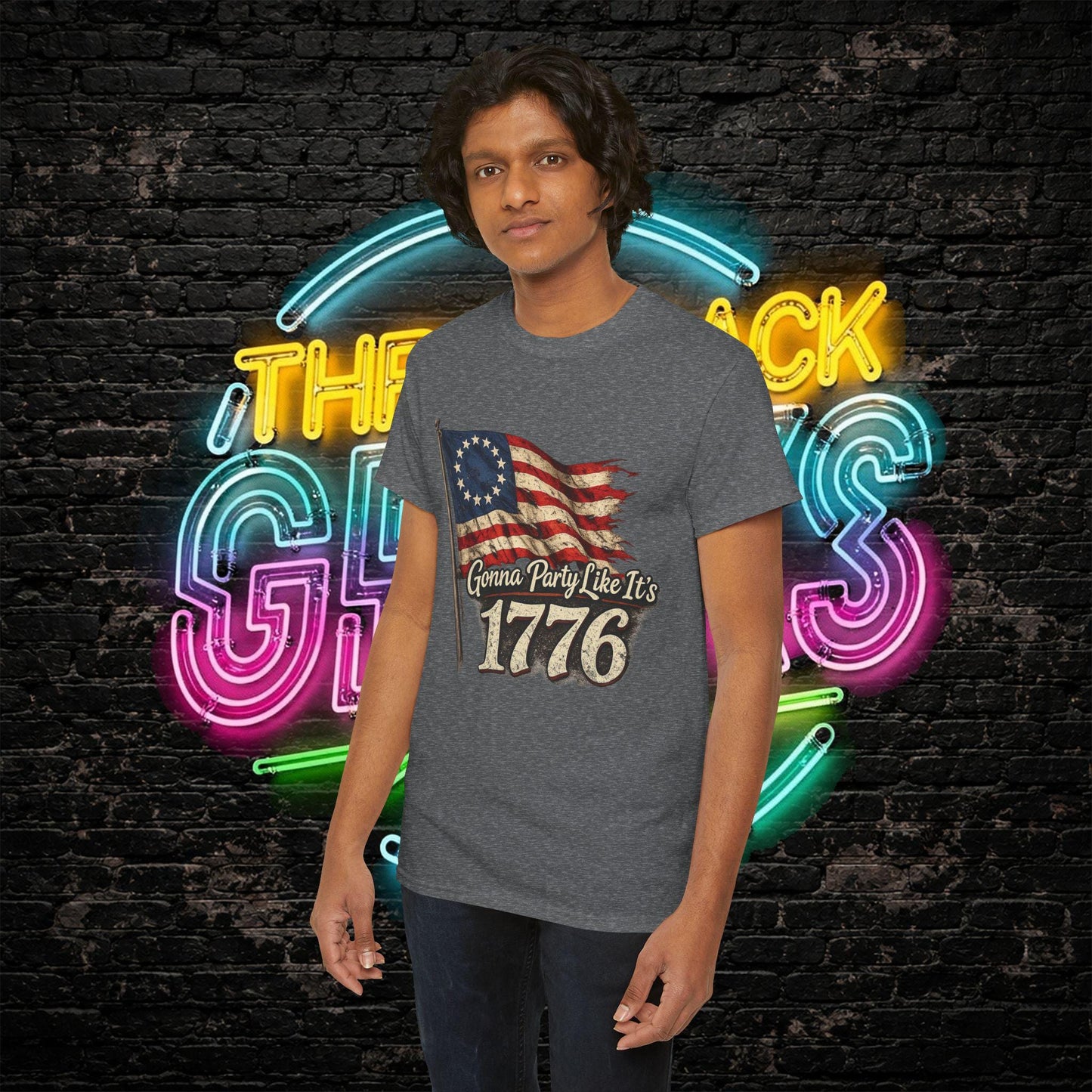 Gonna Party Like Its 1776 Tee Shirt | Distressed Betsy Ross Flag | Patriotic Vintage USA Tee | 4th of July Shirt | Gildan 5000