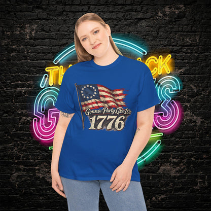 Gonna Party Like Its 1776 Tee Shirt | Distressed Betsy Ross Flag | Patriotic Vintage USA Tee | 4th of July Shirt | Gildan 5000