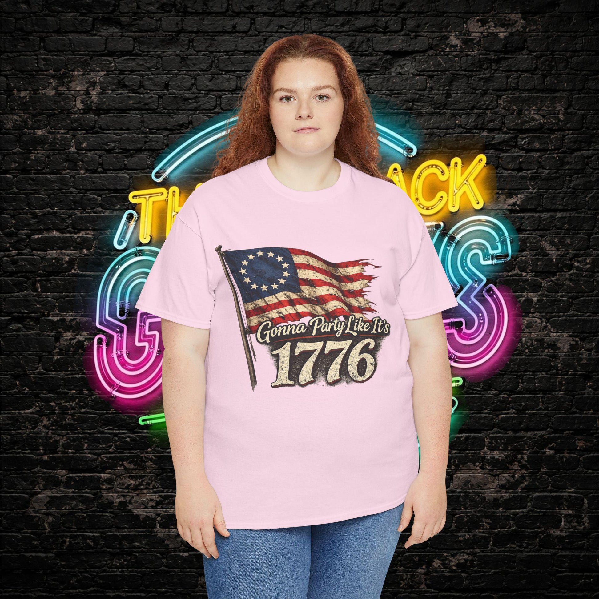 Gonna Party Like Its 1776 Tee Shirt | Distressed Betsy Ross Flag | Patriotic Vintage USA Tee | 4th of July Shirt | Gildan 5000