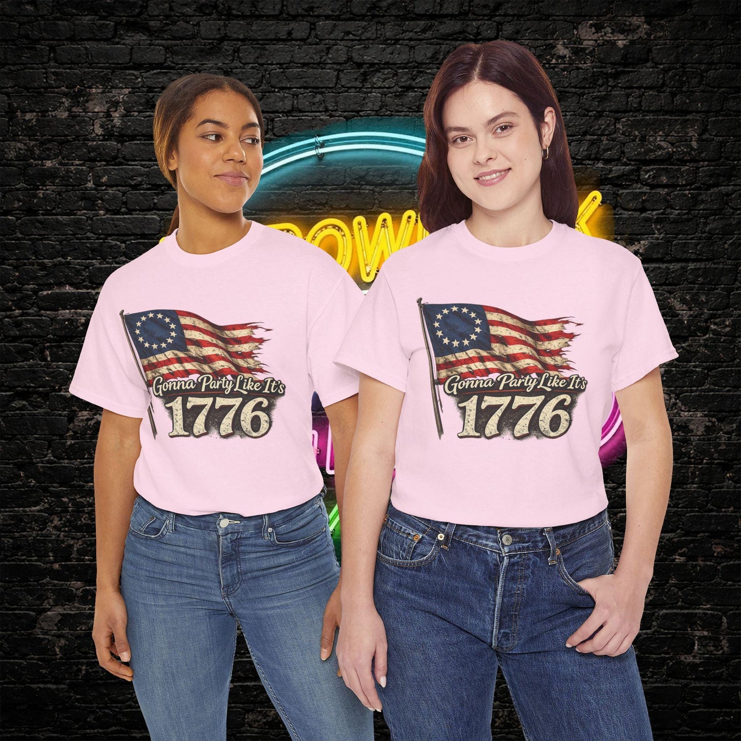 Gonna Party Like Its 1776 Tee Shirt | Distressed Betsy Ross Flag | Patriotic Vintage USA Tee | 4th of July Shirt | Gildan 5000