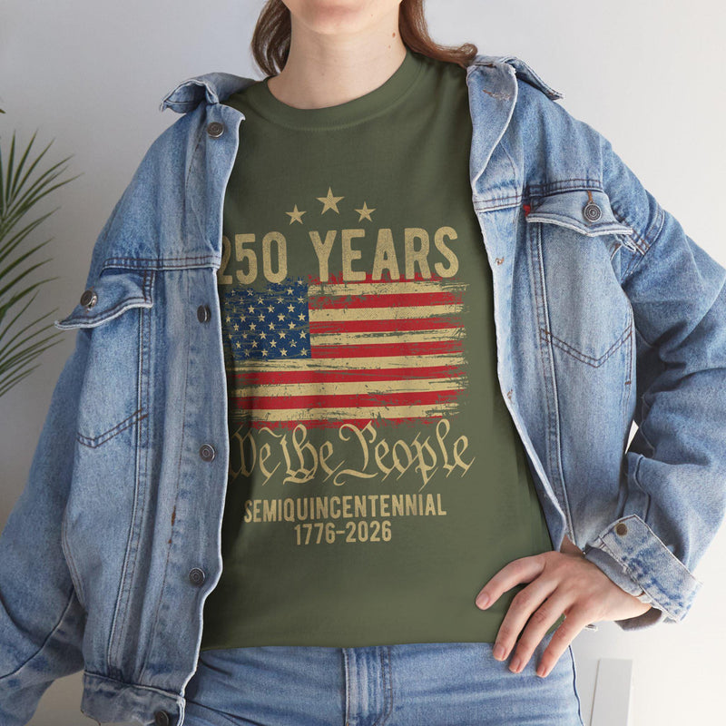 USA 250 Years We The People flag tee