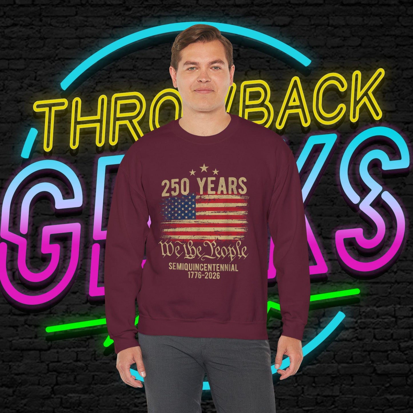 USA 250 Years Sweatshirt | We The People Flag Crewneck | Semiquincentennial 1776 2026 | Patriotic Gift