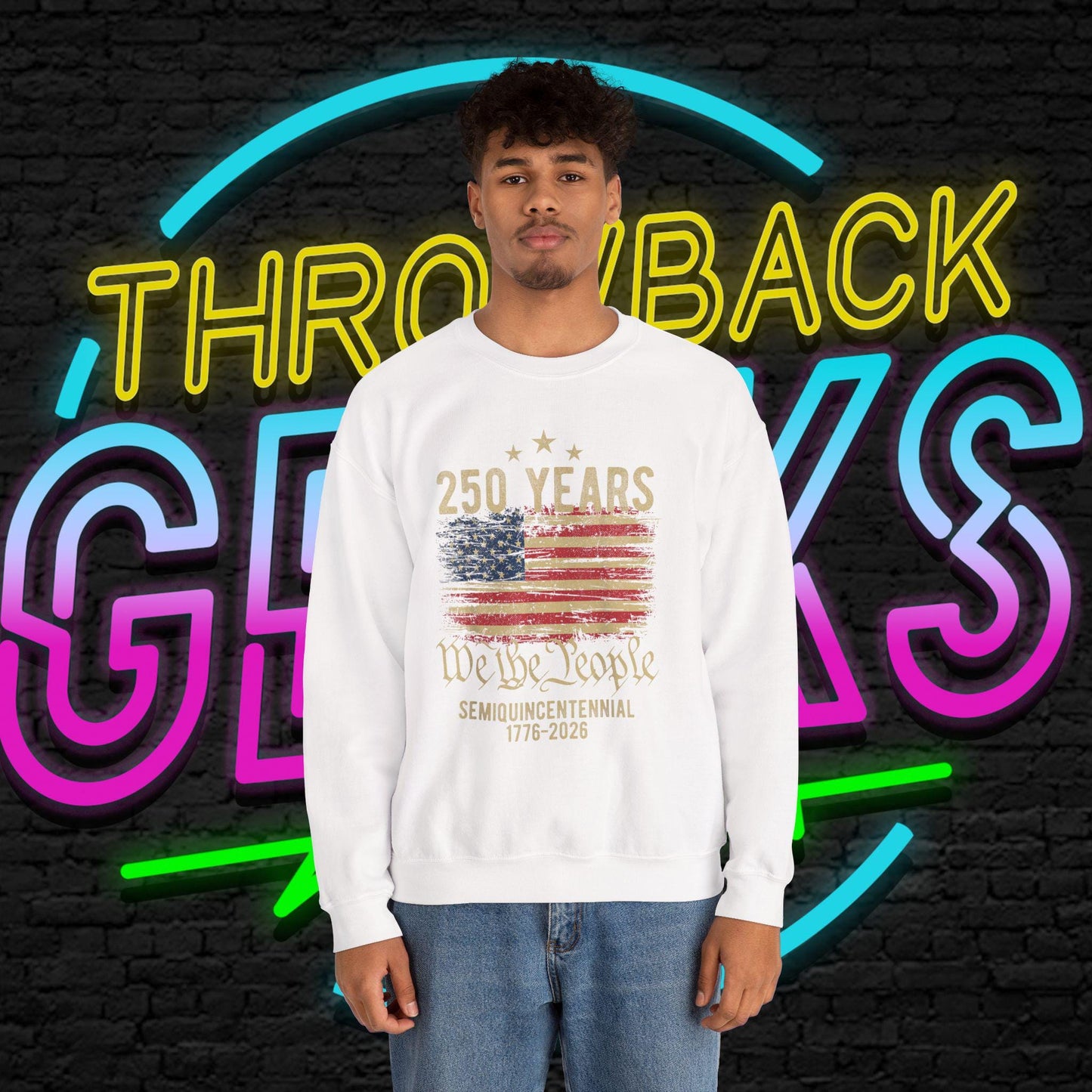 USA 250 Years Sweatshirt | We The People Flag Crewneck | Semiquincentennial 1776 2026 | Patriotic Gift