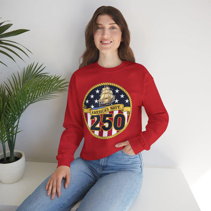 Americas Navy 250 Sweatshirt | Patriotic Crewneck | Navy Anniversary Pullover | Military Pride Gift