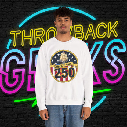 Americas Navy 250 Sweatshirt | Patriotic Crewneck | Navy Anniversary Pullover | Military Pride Gift