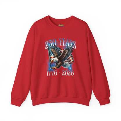 250 Years Patriotic Sweatshirt | 1776 2026 Eagle Flag Design | USA Anniversary Crewneck | Veteran Gift