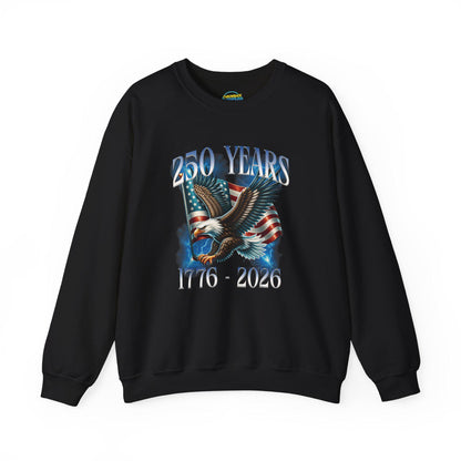 250 Years Patriotic Sweatshirt | 1776 2026 Eagle Flag Design | USA Anniversary Crewneck | Veteran Gift