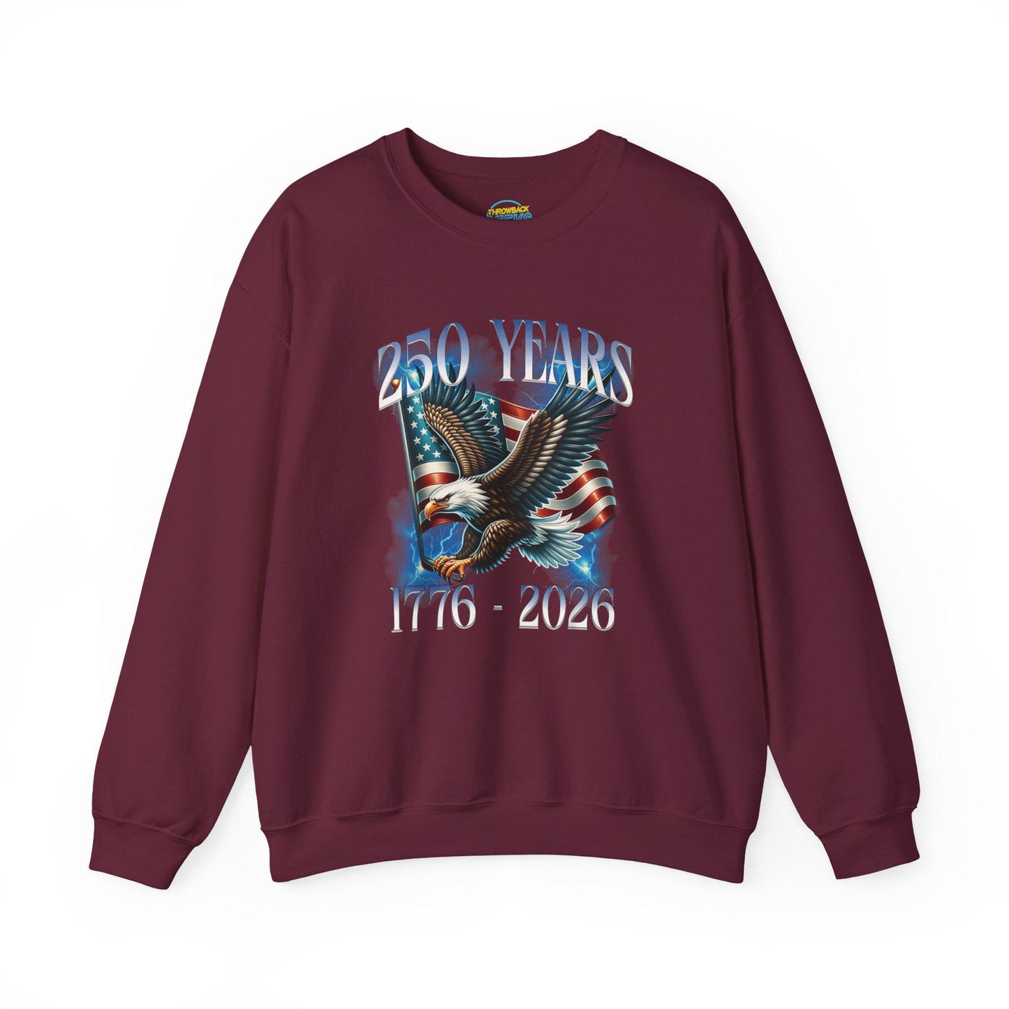 250 Years Patriotic Sweatshirt | 1776 2026 Eagle Flag Design | USA Anniversary Crewneck | Veteran Gift