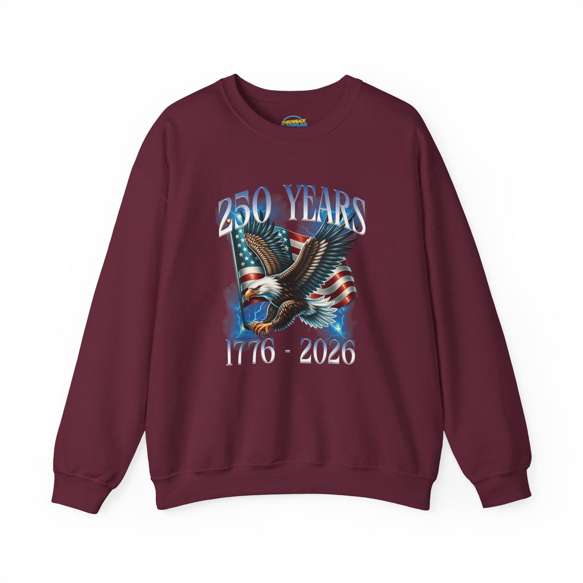 250 Years Patriotic Sweatshirt | 1776 2026 Eagle Flag Design | USA Anniversary Crewneck | Veteran Gift