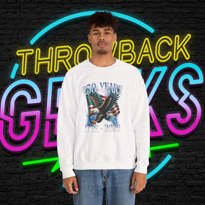 250 Years Patriotic Sweatshirt | 1776 2026 Eagle Flag Design | USA Anniversary Crewneck | Veteran Gift