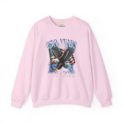 250 Years Patriotic Sweatshirt | 1776 2026 Eagle Flag Design | USA Anniversary Crewneck | Veteran Gift