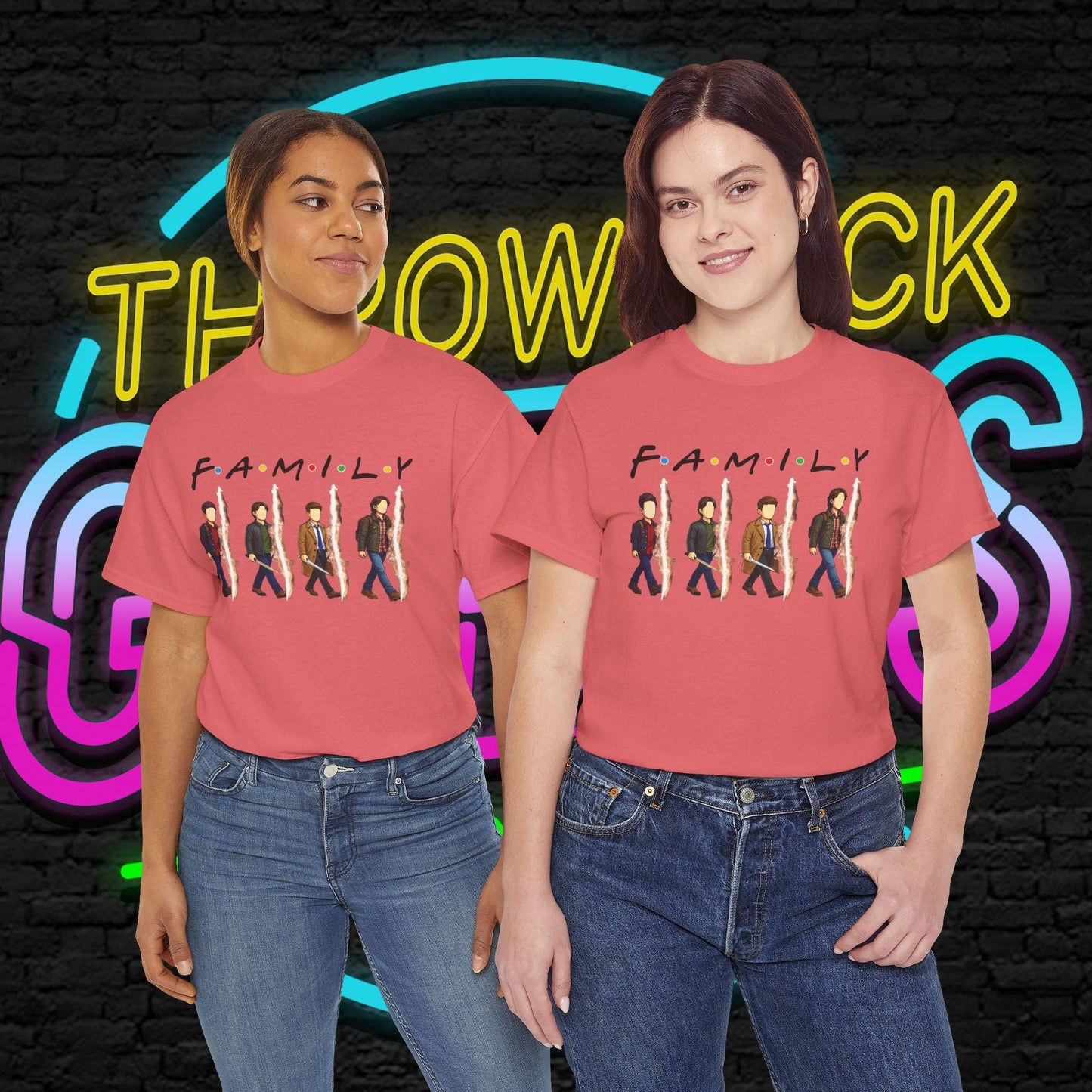 SPN Family Rift Travelers Shirt | Found Family Hunter Lineup Tee | Fan-Inspired TV Roadtrip Graphic | Gildan 5000 Unisex (Light Colors)