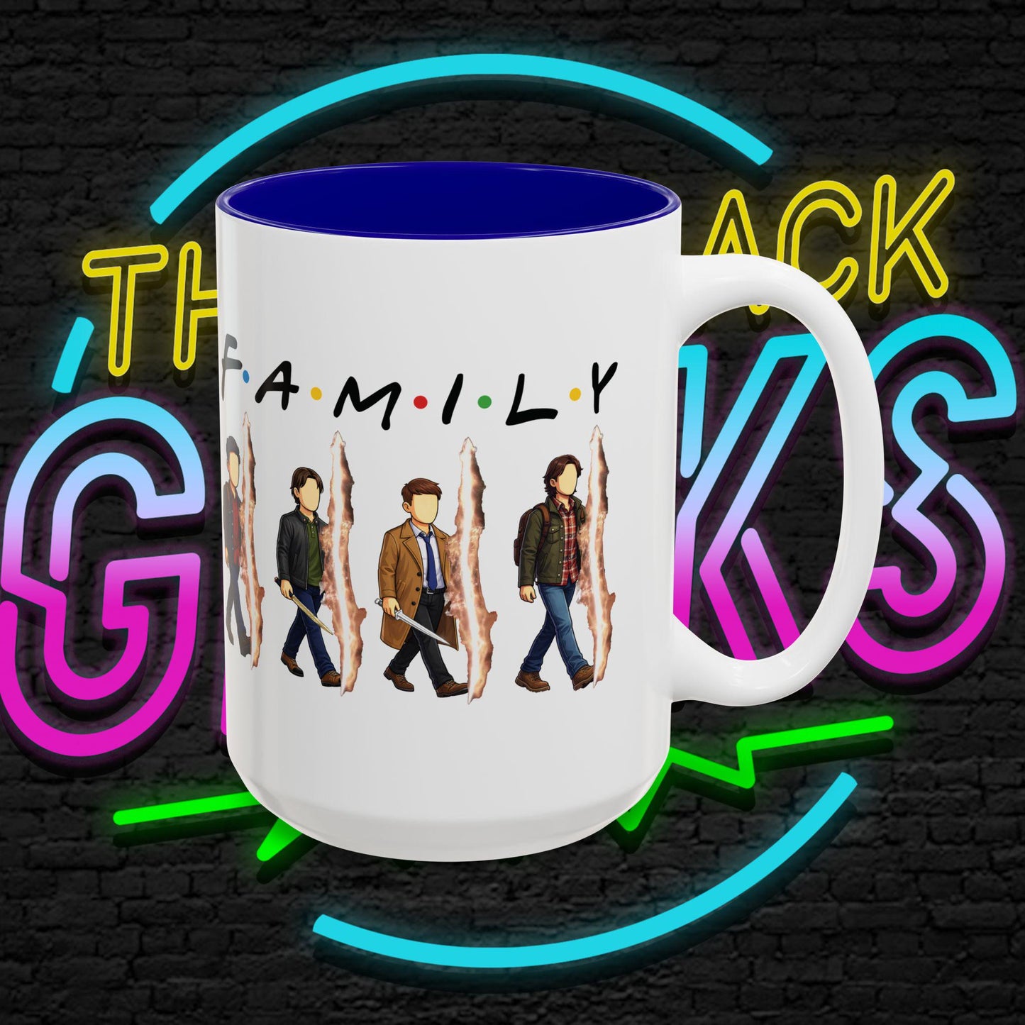SPN Family Rift Travelers Accent Mug | Found Family Coffee Mug | Fan-Inspired TV Tribute | 11oz / 15oz