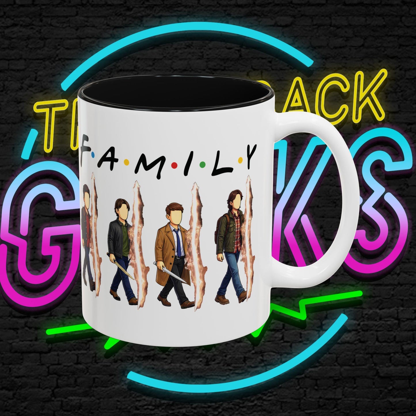 SPN Family Rift Travelers Accent Mug | Found Family Coffee Mug | Fan-Inspired TV Tribute | 11oz / 15oz