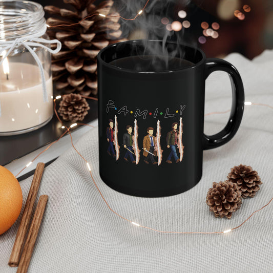 SPN Family Rift Travelers Mug | Found Family Coffee Mug | Fan-Inspired TV Tribute | Black Ceramic Mug (11oz / 15oz)