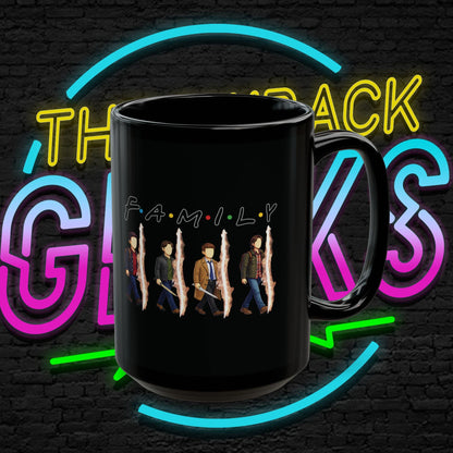 SPN Family Rift Travelers Mug | Found Family Coffee Mug | Fan-Inspired TV Tribute | Black Ceramic Mug (11oz / 15oz)