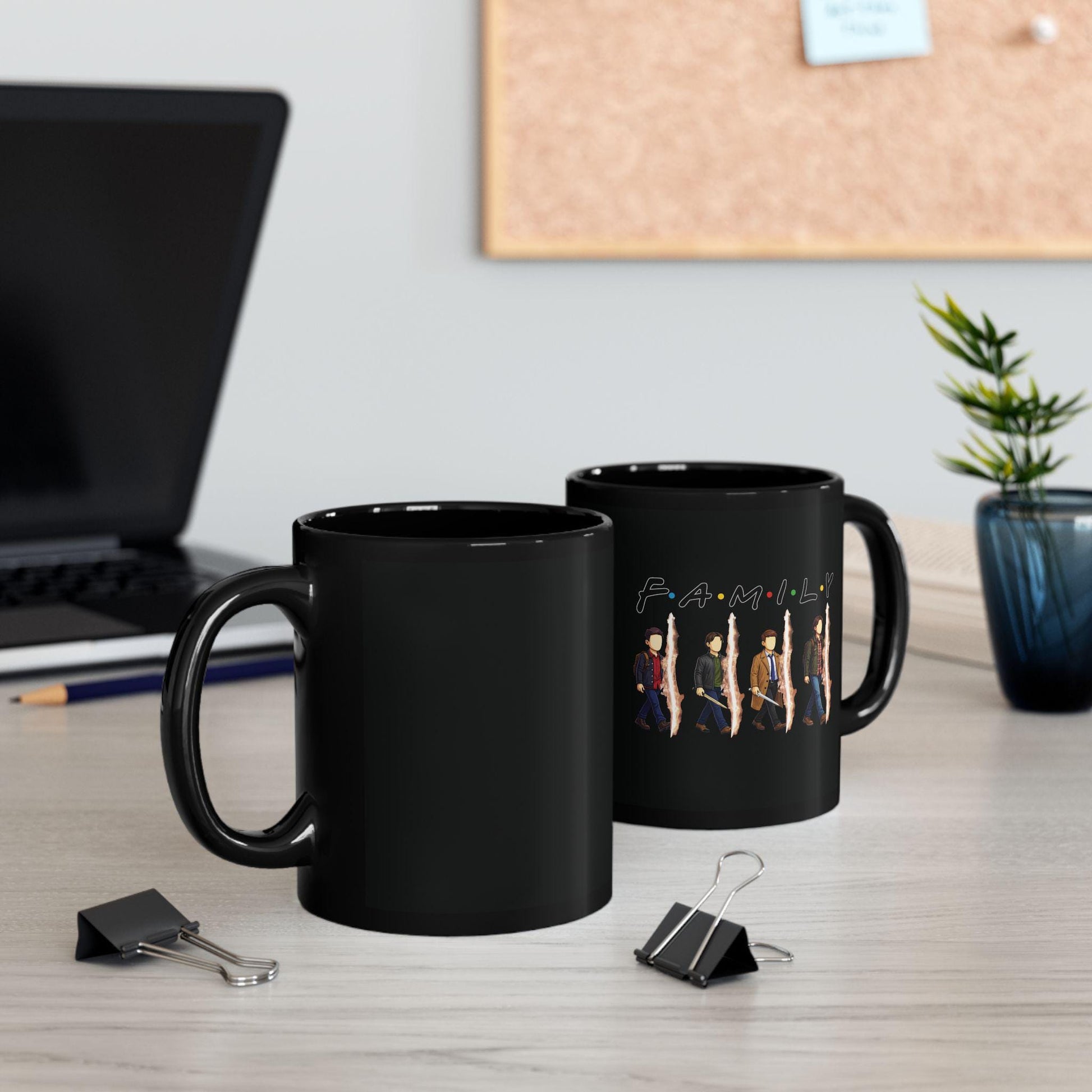 SPN Family Rift Travelers Mug | Found Family Coffee Mug | Fan-Inspired TV Tribute | Black Ceramic Mug (11oz / 15oz)