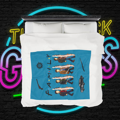 SPN Family Rift Travelers Blanket | Found Family Throw Blanket | Fan-Inspired TV Tribute | Turquoise Blanket (30x40, 50x60, 60x80)