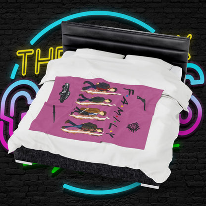 SPN Family Rift Travelers Blanket | Found Family Throw Blanket | Fan-Inspired TV Tribute | Light Pink Blanket (30x40, 50x60, 60x80)