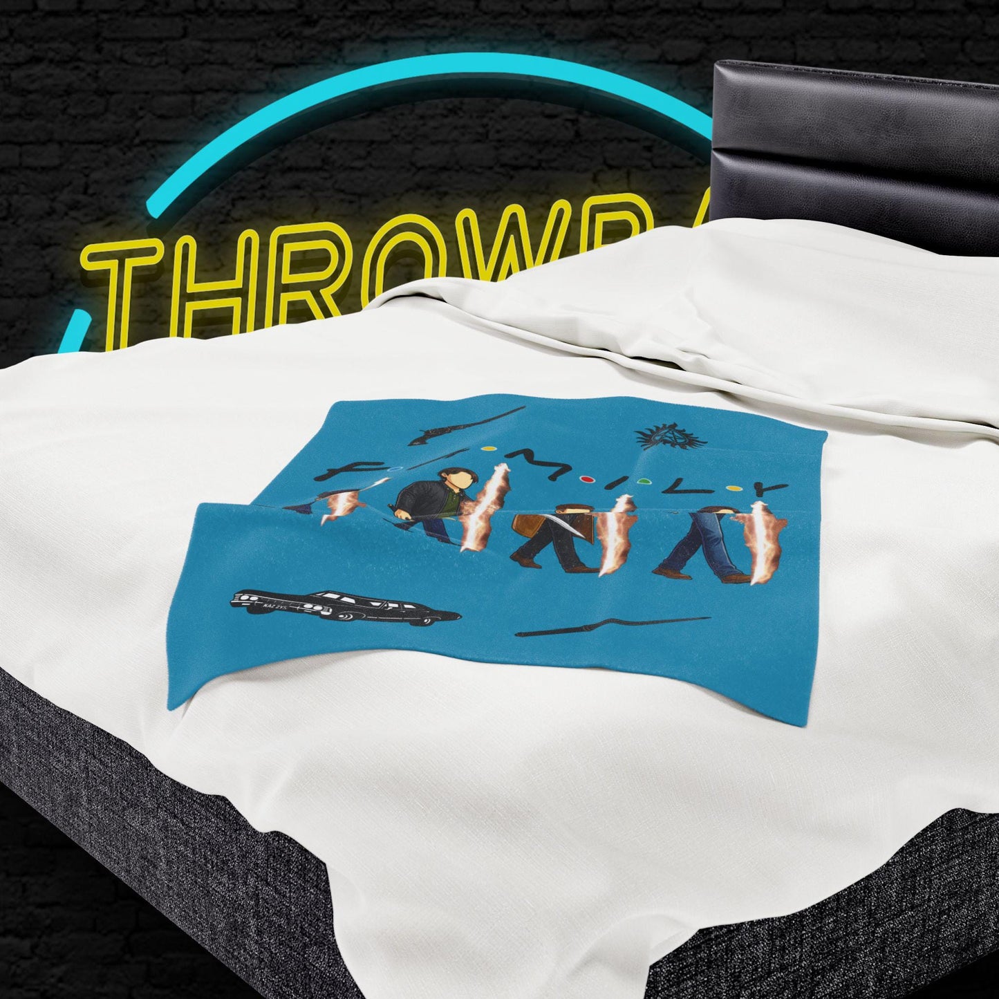 SPN Family Rift Travelers Blanket | Found Family Throw Blanket | Fan-Inspired TV Tribute | Turquoise Blanket (30x40, 50x60, 60x80)