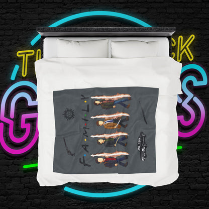 SPN Family Rift Travelers Blanket | Found Family Throw Blanket | Fan-Inspired TV Tribute | Dark Grey Blanket (30x40, 50x60, 60x80)