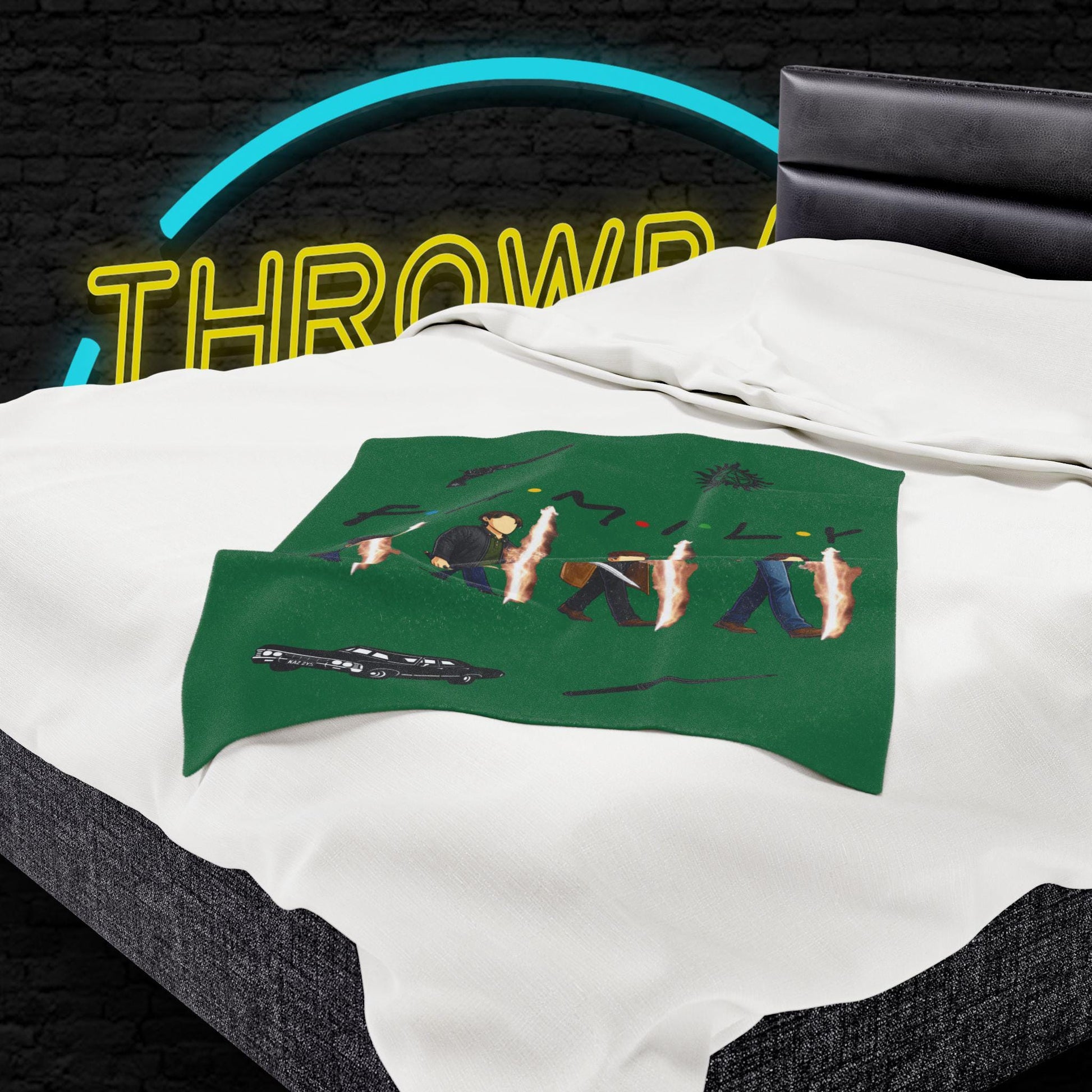 SPN Family Rift Travelers Blanket | Found Family Throw Blanket | Fan-Inspired TV Tribute | Dark Green Blanket (30x40, 50x60, 60x80)