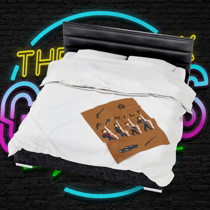 SPN Family Rift Travelers Blanket | Found Family Throw Blanket | Fan-Inspired TV Tribute | Light Brown Blanket (30x40, 50x60, 60x80)