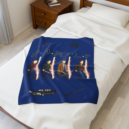 SPN Family Rift Travelers Blanket | Found Family Throw Blanket | Fan-Inspired TV Tribute | Dark Blue Blanket (30x40, 50x60, 60x80)