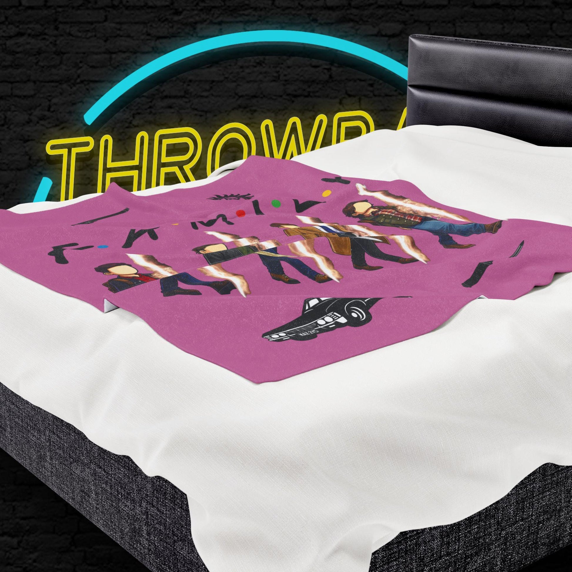 SPN Family Rift Travelers Blanket | Found Family Throw Blanket | Fan-Inspired TV Tribute | Light Pink Blanket (30x40, 50x60, 60x80)