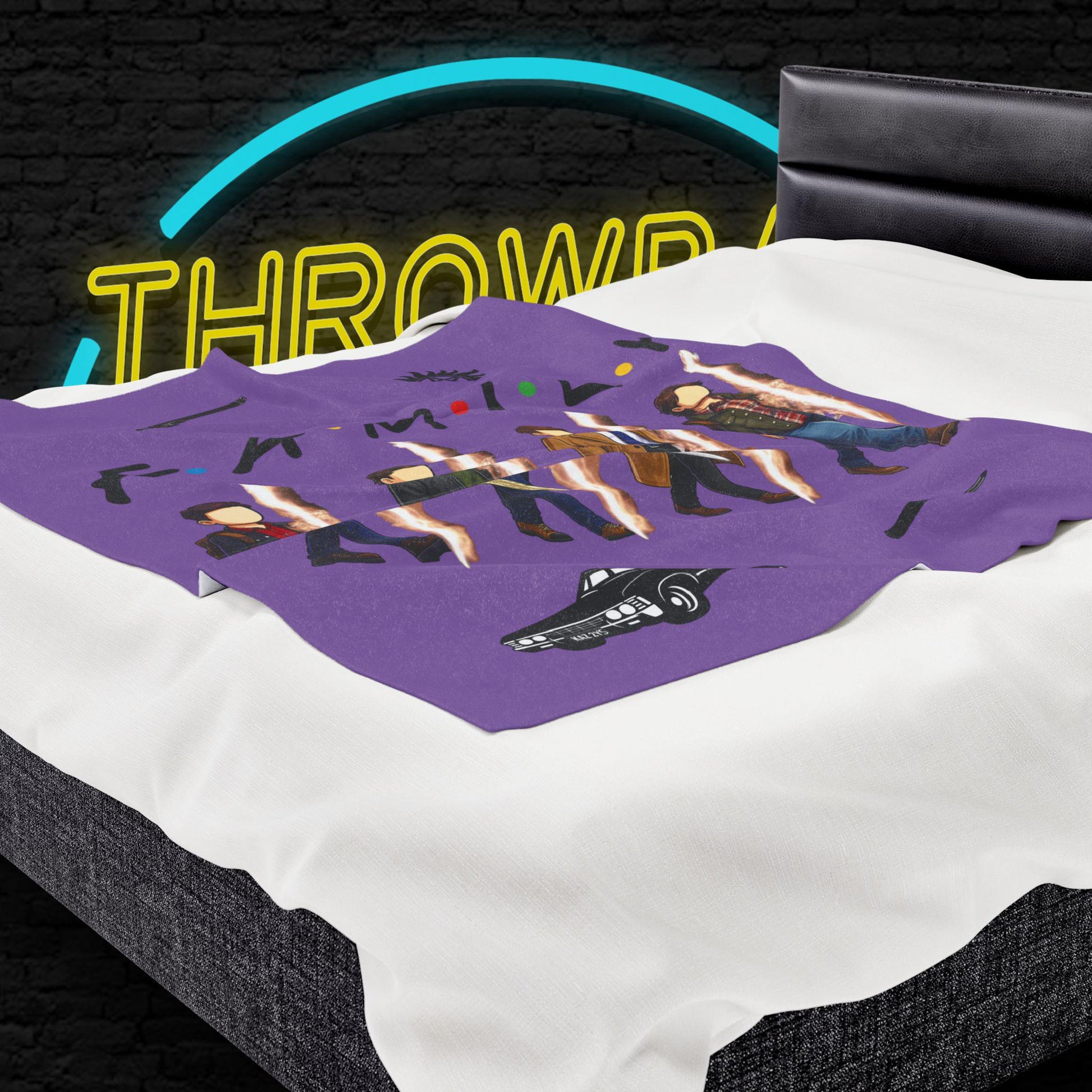 SPN Family Rift Travelers Blanket | Found Family Throw Blanket | Fan-Inspired TV Tribute | Light Purple Blanket (30x40, 50x60, 60x80)