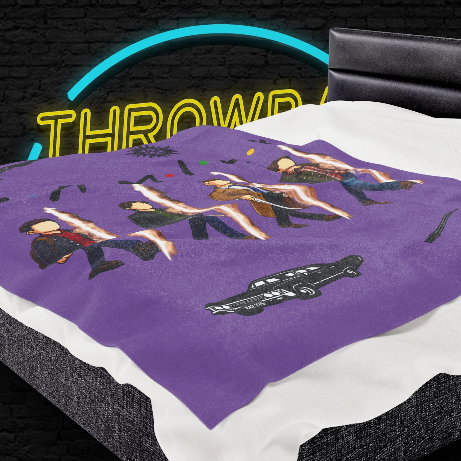 SPN Family Rift Travelers Blanket | Found Family Throw Blanket | Fan-Inspired TV Tribute | Light Purple Blanket (30x40, 50x60, 60x80)