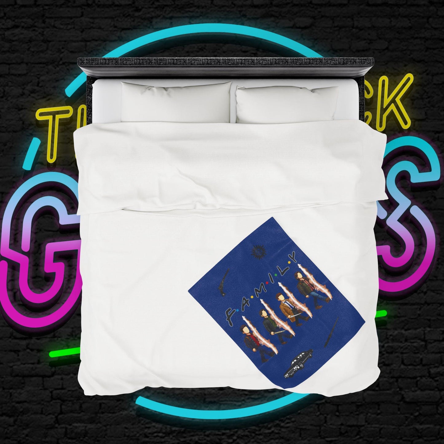 SPN Family Rift Travelers Blanket | Found Family Throw Blanket | Fan-Inspired TV Tribute | Dark Blue Blanket (30x40, 50x60, 60x80)