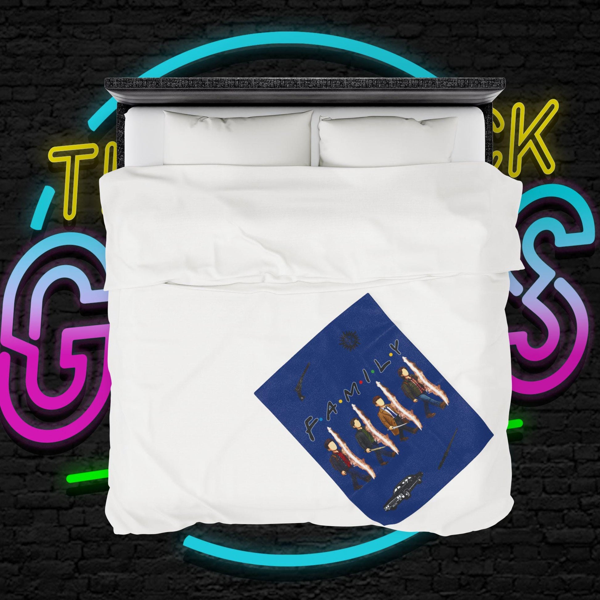 SPN Family Rift Travelers Blanket | Found Family Throw Blanket | Fan-Inspired TV Tribute | Dark Blue Blanket (30x40, 50x60, 60x80)